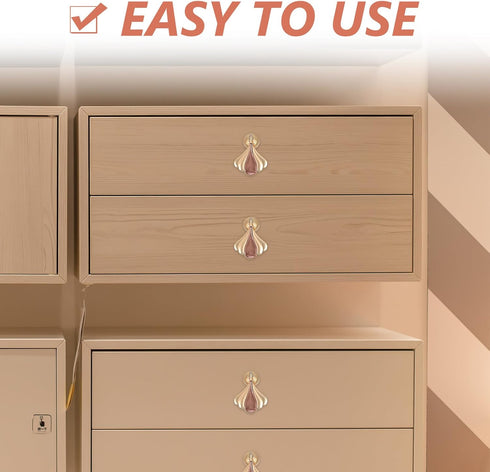 Cabinet Handle and Drawer Pull, Single Hole Furniture Hardware with Concealed Mount for Wardrobe, Bedside Cabinet