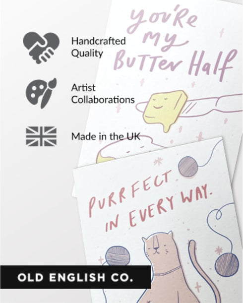 Old English Co. Cute Wedding Anniversary Card for Husband Wife - 'Love The Way You Make Me Feel' Thank You Card