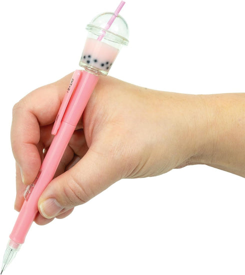 Pack 12 Raymond Geddes Boba Tea Mechanical Pencils of Cute Novelty Writing Supplies with Bubble Tea Toppers