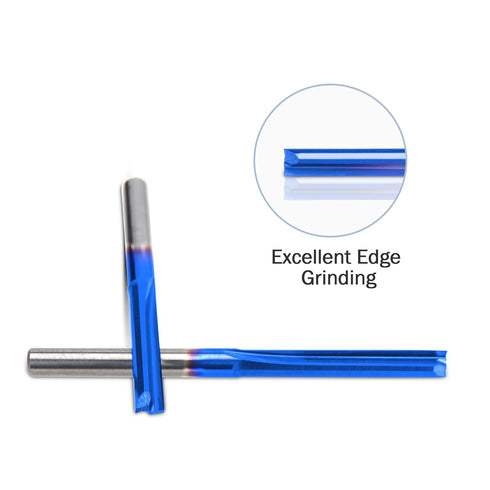 1/8 1 8 2-Flute 22mm CEL/45mm 10 Pack HQMaster CNC Router Bits Router Bit Straight Router Bit Shank Straight Flute End