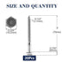 3/8" x 3" Hex Head Lag Screws Bolts, 20Pcs 304 Stainless Steel 18-8, Partial Thread Wood Screws by SG TZH