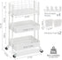 KINGRACK 3 Tier Metal Rolling Utility Cart, Small Storage Organizer with Wheels for Kitchen, Office, Bathroom
