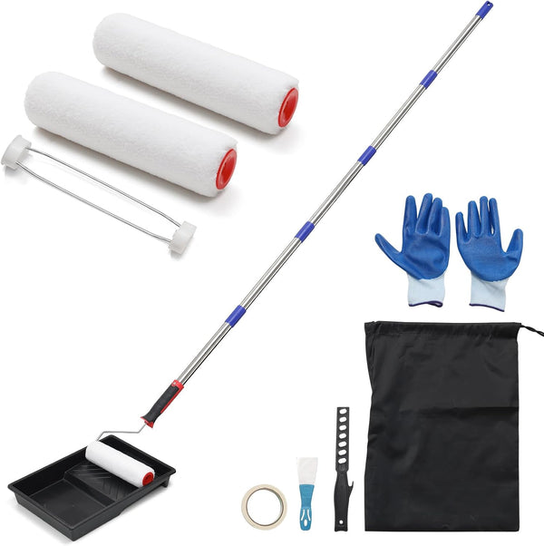 BeBecome Paint Roller Kit with Extension Pole, 13PCS House Paint Rollers Set