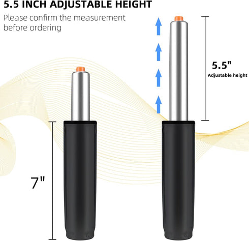 Office Chair Cylinder Replacement, 5.5 inch Long Extension Stroke Adjust Universal Size Fits Most Office Chair,Heavy Duty Gas Cylinder for Chair by PROFECTUS