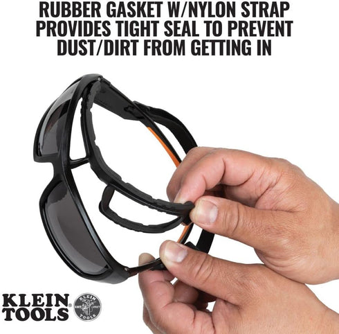 Klein Tools 60483 Safety Glasses, Removable Gasket with Nylon Strap for Klein Professional Full Frame Glasses