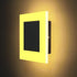 10W Non-Dimmable 3000K Kawell Square Acrylic LED Wall Sconce Hardwired Black Wall Light Fixture for Bedroom, Living