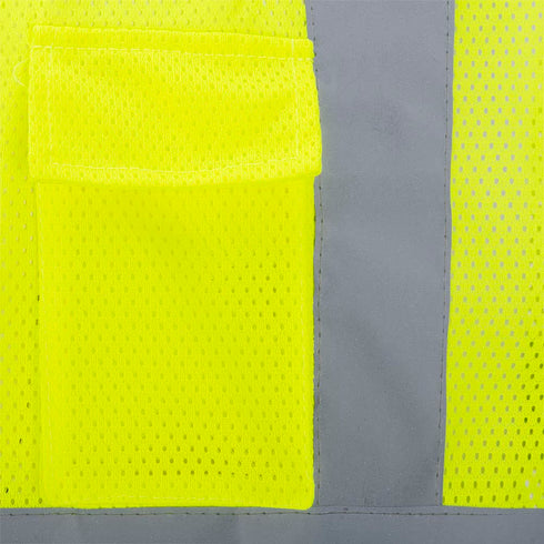 Pioneer High Visibility Tricot Mesh Zip-Up Safety Vest Reflective Tape Yellow/Green Unisex 4XL