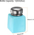 Solvent Alcohol Dispenser 120ml(4oz) Push Down Liquid Dispenser Pump with Sealing Stainless Steel Lid for Acetone Cleanser Polish Remover, Blue by HARFINGTON