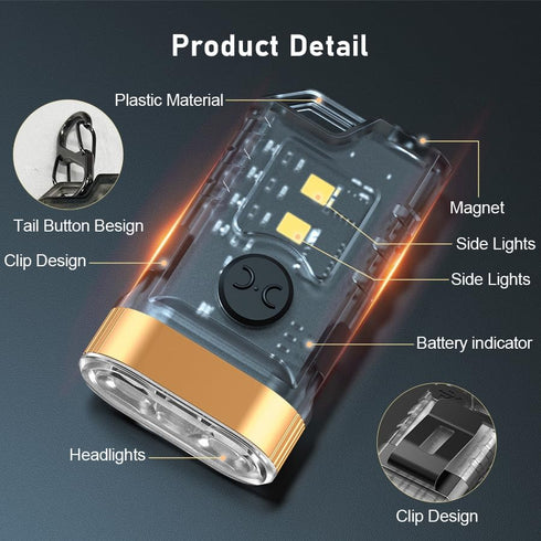 365nm 9 2 LED Small Powerful EDC Flashlight, UV Black Light, Mini Led Flashlight High LM, USB C Rechargeable Mini