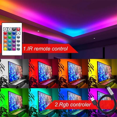 Meruido 5V 24 1m 5050 2835 DC Key IR Remote Controller with USB Inline IR Controller for RGB LED Light Strip