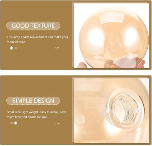 4.72 Inch Angoily Amber Glass Ball Lampshade Replacement Decorative Globe Light Cover for Pendant Floor Table Lamps
