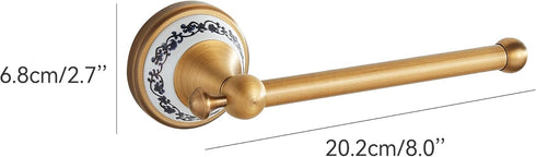 Toilet Paper Holder, Bathroom Toilet Paper Roll Holder Antique Bronze Brass Wall Mounted Bathroom Hardware Accessories,Porcelain Design by PEONYBATH