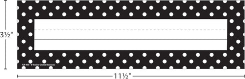 Teacher Created Resources Black Polka Dots Name Plates, 4001 Small