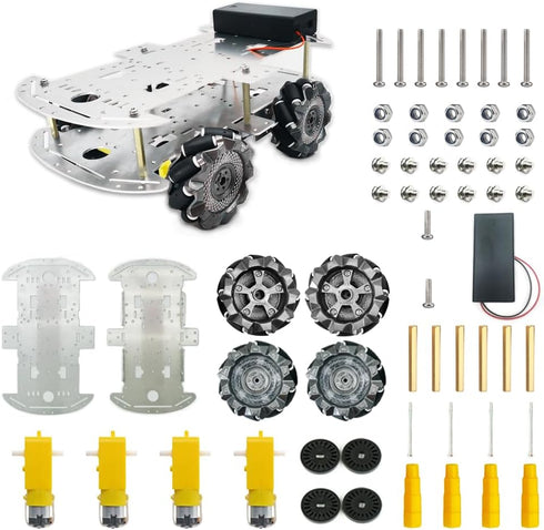 DWWTKL DIY Mecanum Wheel Car Kit with Metal Chassis and TT Motor Smart