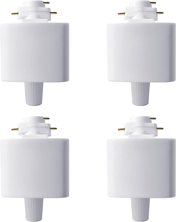 4-Pack White H-Type 3-Wire Track Light Adapter Connector Universal LED Track Lighting