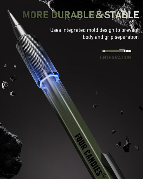 Four Candies 1.3mm Mechanical Pencil Set, Heavy Duty Metal Carpenter Pencil with 24 Refills and Erasers