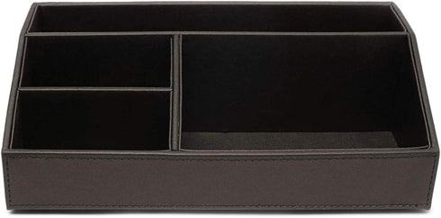 Castle Armory Leatherette Desk Organizer Caddy, All-in-one Clutter Organizer for Office, Home, Personal Supplies