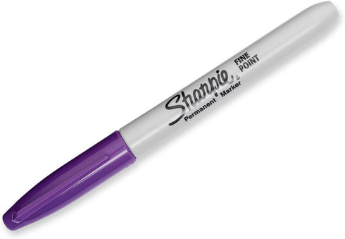 Sharpie Permanent Markers, Fine Point, Purple, Box of 12 for Various Marking Needs