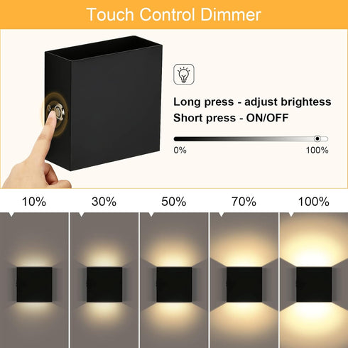 Dimmable LG9945887 Lightess RGB Battery Operated Wall Sconce with Remote, LED Wall Light Rechargeable, Up Down Wall