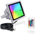 HANNAHONG 10W Color Changing RGB LED Landscape Spot-Light with Remote,5 Ft Cable