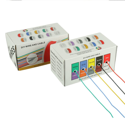 BOJACK 26 AWG Flexible Silicone Wire Kit, 300V Electric Hook up Wire with 20 3mm Heat Shrink Tubings, Mini Wire