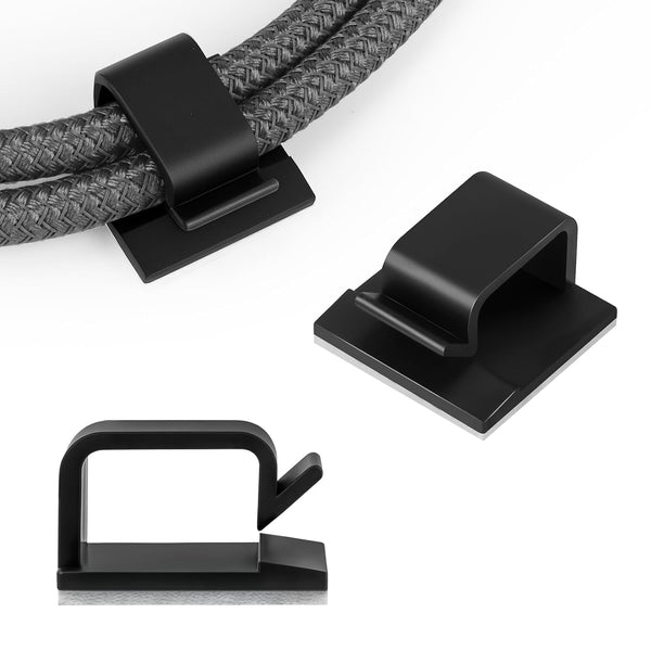 WDBmla 63pcs Black Cable Management,Adhesive Cable Clips,Cord Organizer ID 032" X0.2",Cord Clips for