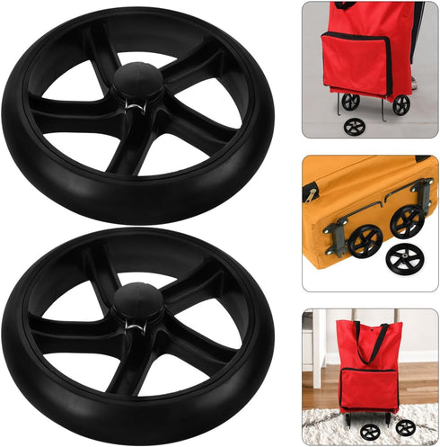 2Pcs VOSAREA Laundry Cart Wheels Lightweight Grocery Cart Wheel Replacement for with Unique Stair Climbing Design
