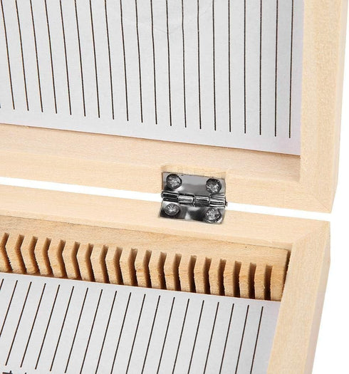 Acogedor Microscope Slides Storage Box, 100-Places Wooden Box with Lock for Lab Glass Prepared Slides