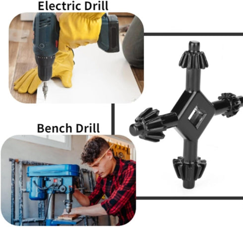 4 in 1 Drills Chuck Key, Multifunctional Steel Fit for Handheld Universal Power Tools