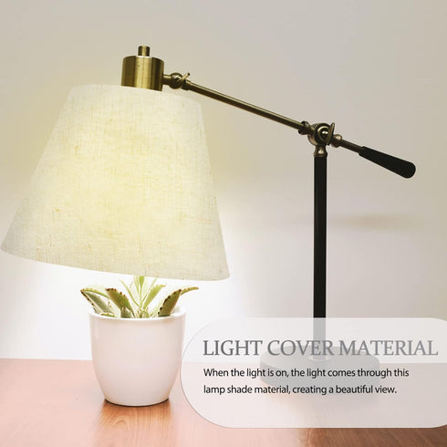 Uonlytech Lamp Shade Linen Pre-cut Round Craft Material for DIY Lampshade, White Fabric for Replacement Lamp Shades