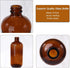 12 Pack 16 oz Amber Boston Round Glass Bottles with Black Caps for Kombucha Fermentation and Lab Chemicals (2 Funnels