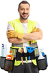 Tool Belt Cleaning Apron for Supplies, Tool Apron for Women and Men Housekeeping, 4 Bottle Carrier Bags, Black