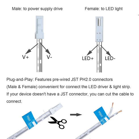 Yogcow 12V/24V 6ft Closet Door Open Automatic Turn On/Off Light Switch, Motion Sensor with Extension Cable for Cabinet