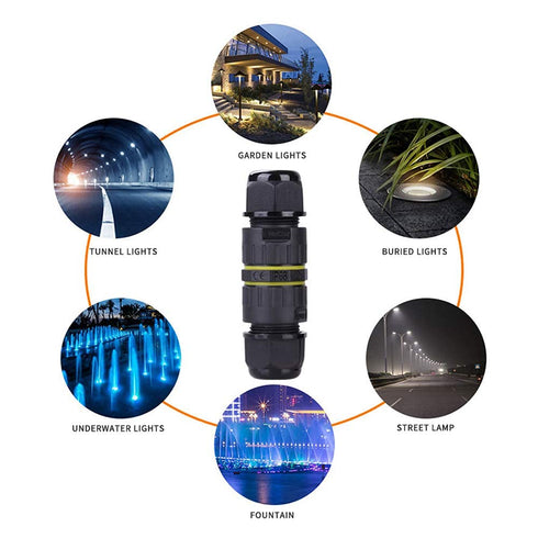 COMOPEZ 3Pin IP68 Waterproof Junction Connector Box, 3 Pole Electrical Box for Underground Outdoor Light