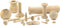 Hygloss 95010 Unfinished Wood Turning, Assorted Craft Shapes with Pegs, Bead, Tacks, Sticks, Balls, Discs, Spools, 1 lb., Natural by Hygloss