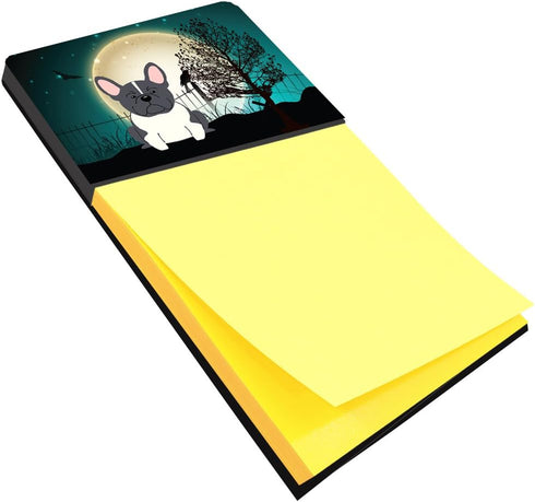Caroline's Treasures Halloween Scary French Bulldog Black White Sticky Note Holder, Multicolor (BB2202SN)