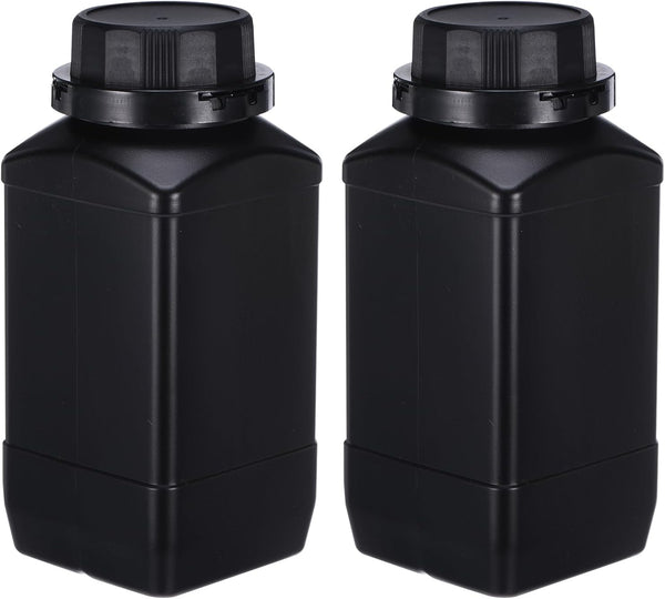 PATIKIL 2 Pcs 1000ml Reagent Bottles, HDPE Wide Mouth Square Bottles with Screw Cap for Lab Storage
