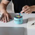 Farmhouse Paper Clip Holders, Ceramic Binder Clip Dispenser Organizer for Desk, Cute Office Push Pins Holder (Turquoise)