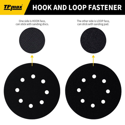 10 Pack 5 Inch 8 5" Holes Soft Density Interface Pads Hook and Loop Sponge Cushion Buffering Backing Pads