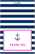 Nautical Baby Shower Thank You Cards - Navy Stripes