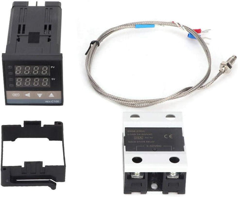 Oumefar 0 to 400°C PID Digital Temperature Controller Thermostat Kit REX-C100FK02-V*DN