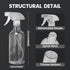 DIYSELF 2 Pack Heavy Duty Plastic Spray Bottles, 16oz Clear Water Spray Bottle with Adjustable Nozzle for Cleaning,