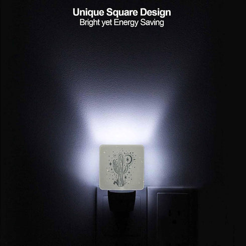 Chrobak LED Night Light,Wild Cactus Desert Arizona Vintage LED Night Light Plug into Wall with Dusk to Dawn Light