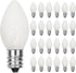 SUNSGNE C7 LED White Replacement Christmas Light Bulbs, Pack of 25, 0.6W E12 Candelabra Base - Great for Decorative