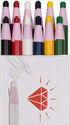 Office 4 All Diamond Peel-Off China Markers, Assorted Pack of 12, Glass, Cellophane, Vinyl, Metal, Skin