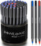 Pentonic Ballpoint Pens, 50 Count Bulk in Assorted Colors (Red, Black, Blue), 1.0 mm Medium Point, Smooth Writing