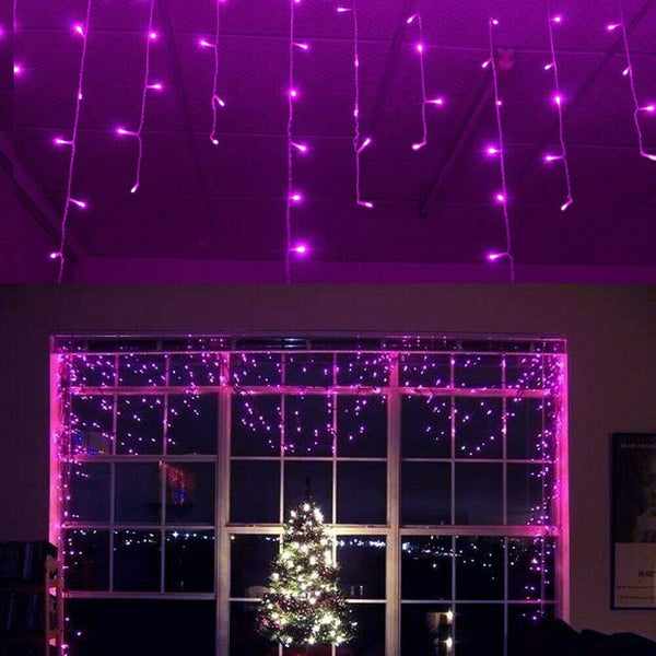 3.5M/11ft 96 LED Linkable Fairy Curtain String Light with 8 Modes for Indoor/Outdoor/Patio/Wedding Decor (Purple)