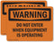 (2 Pack) OSHA Do Not Enter When Equipment Is Operating Warning Sign, 14 Inch X 10 Inch Aluminum