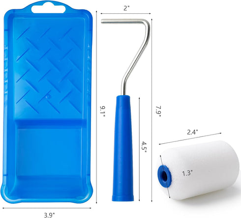 Mister Rui Foam Paint Roller, 2 Inch Mini Paint Roller Kit 10 Pack, High Density Foam Roller Cover for Touch Up