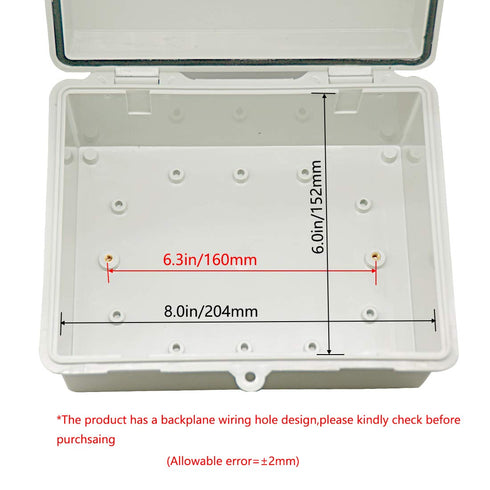 Zulkit Junction Box, ABS Plastic, Dustproof Waterproof IP65, Outdoor Universal Project Enclosure, 8.7 x 6.7 x 4.3 inch